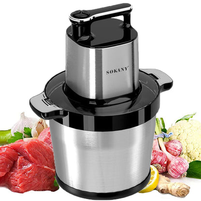 SOKANY SK-7088 – Hachoir Électrique 1500 W – Bol Inox 8 L – 3 Vitesses – 6 Lames – Neuf