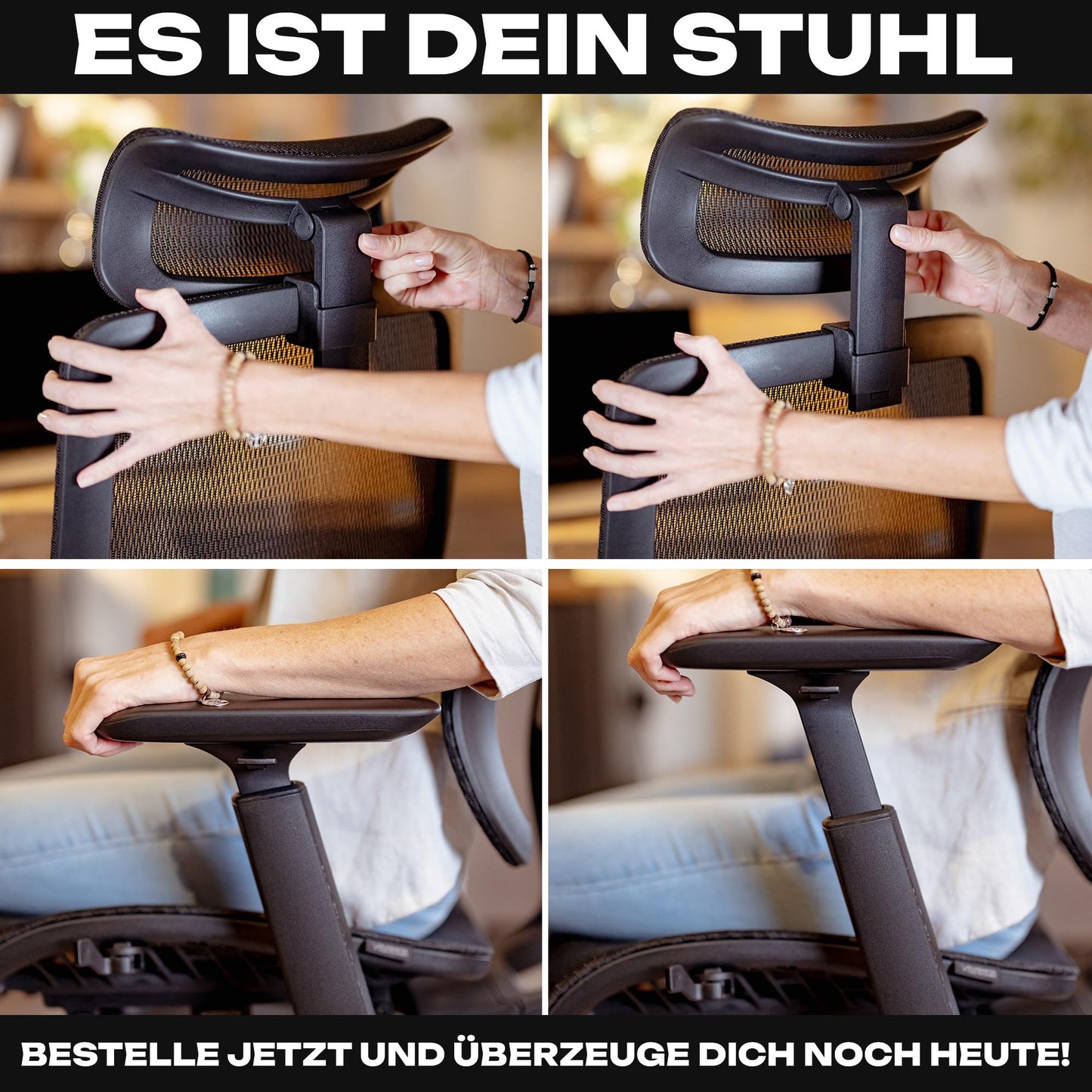 VALKENSTOL M6 – Chaise de Bureau Ergonomique en Maille – Grande Taille – Jusqu'à 150 kg