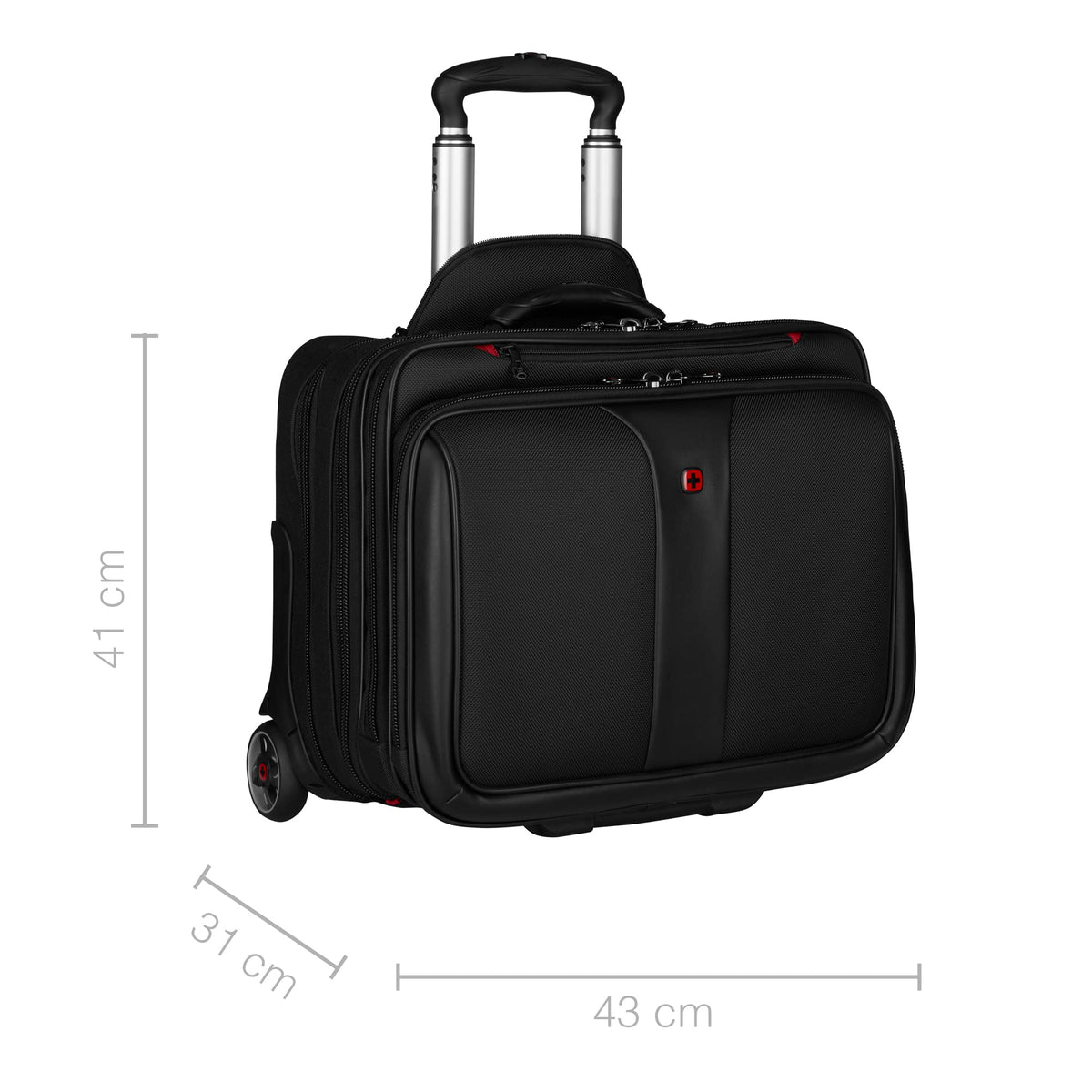 WENGER Patriot 2-en-1 – Trolley Ordinateur Portable 17" avec Sacoche PC 15,6" Amovible – Noir – Neuf