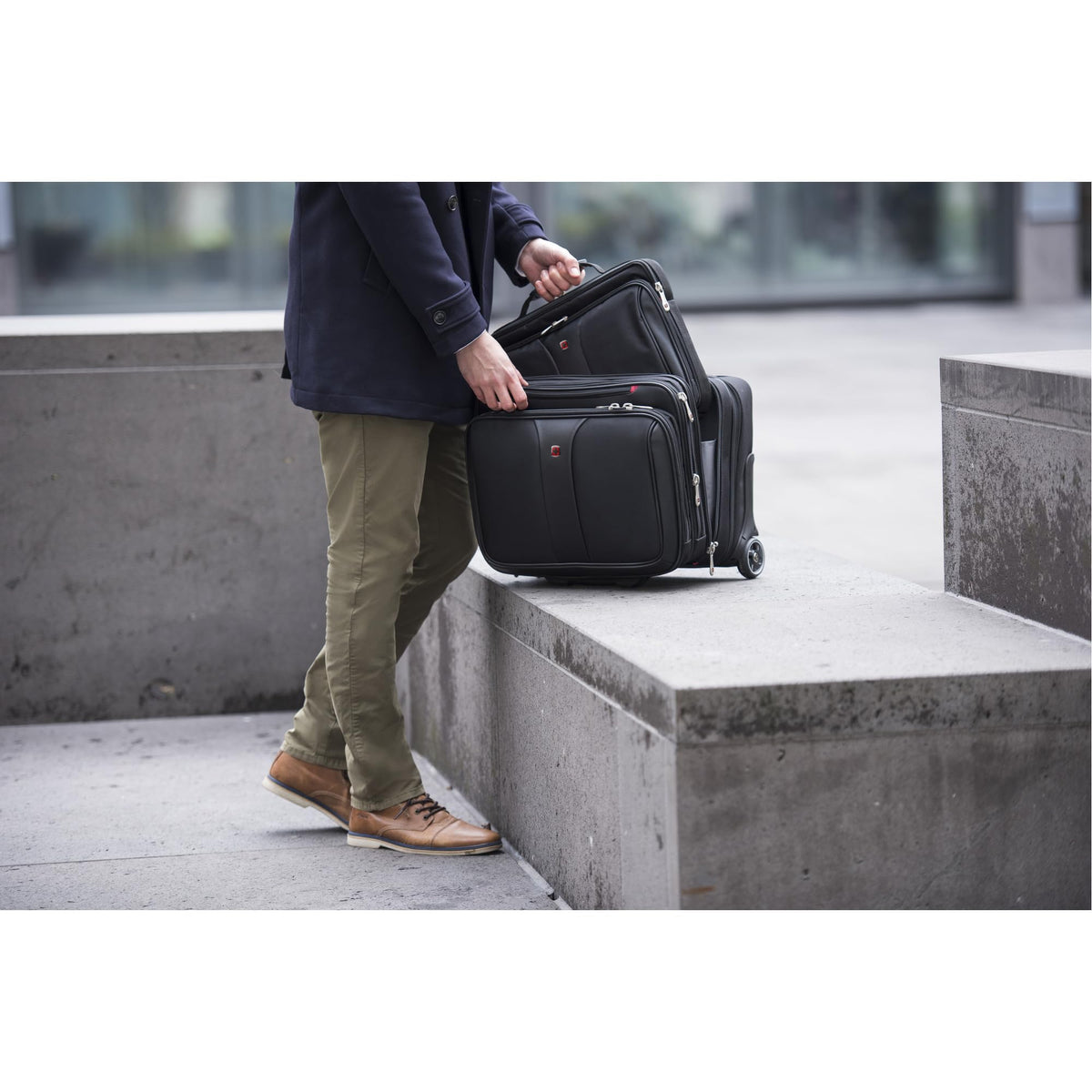 WENGER Patriot 2-en-1 – Trolley Ordinateur Portable 17" avec Sacoche PC 15,6" Amovible – Noir – Neuf