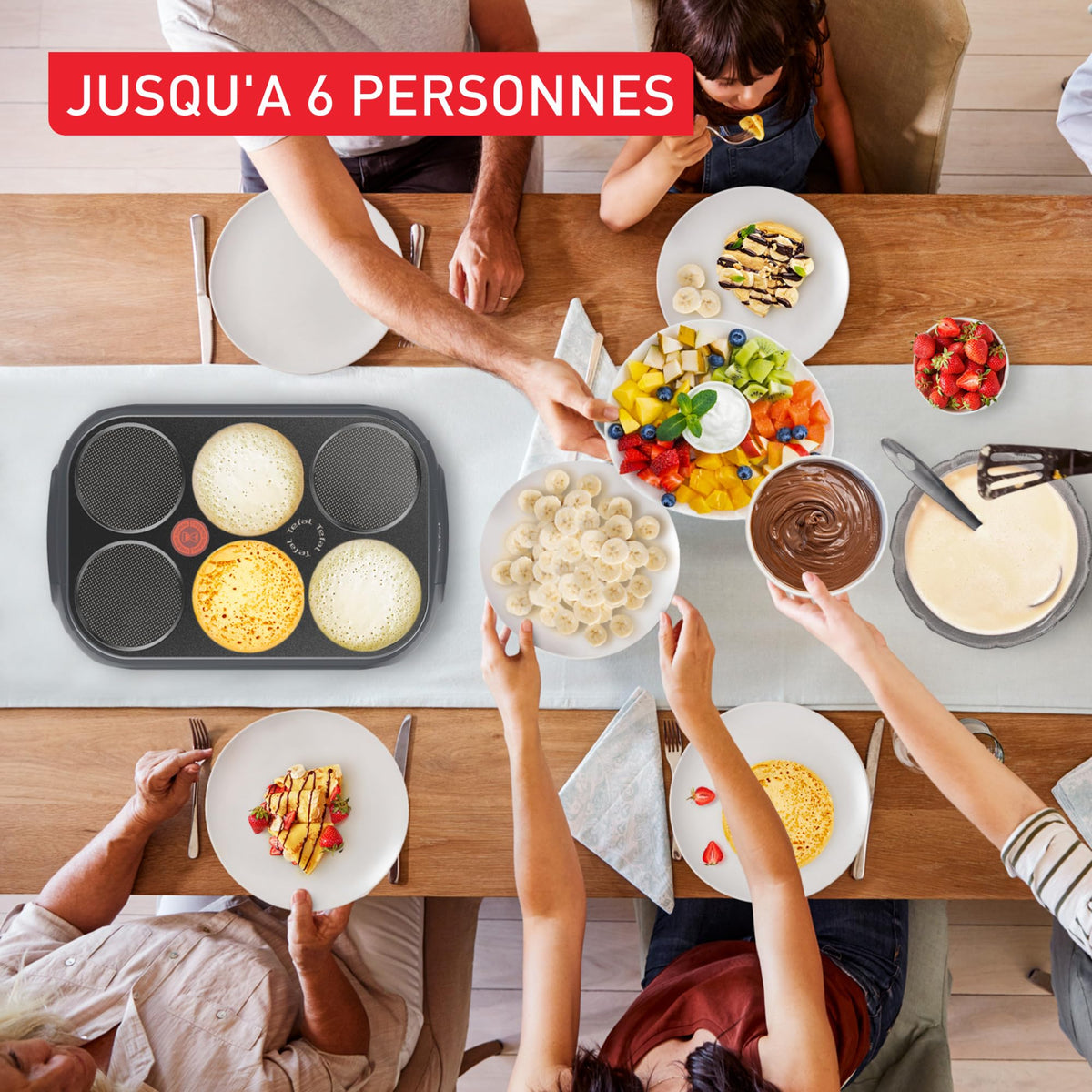Tefal Crep'Party PY558BF0 – Crêpière Électrique 6 Personnes – Crêpes & Pancakes – Neuve