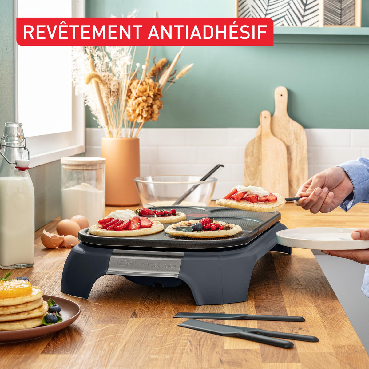 Tefal Crep'Party PY558BF0 – Crêpière Électrique 6 Personnes – Crêpes & Pancakes – Neuve