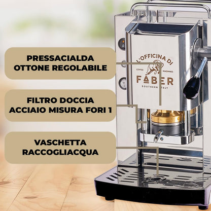 Faber Pro Total Inox Basic – Machine à Café à Dosettes ESE 44 mm – 15 Bars – 500 W – Inox – Neuve