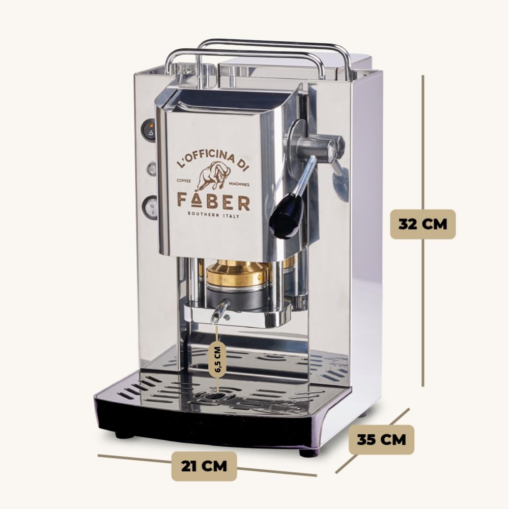 Faber Pro Total Inox Basic – Machine à Café à Dosettes ESE 44 mm – 15 Bars – 500 W – Inox – Neuve