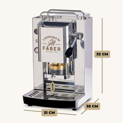 Faber Pro Total Inox Basic – Machine à Café à Dosettes ESE 44 mm – 15 Bars – 500 W – Inox – Neuve
