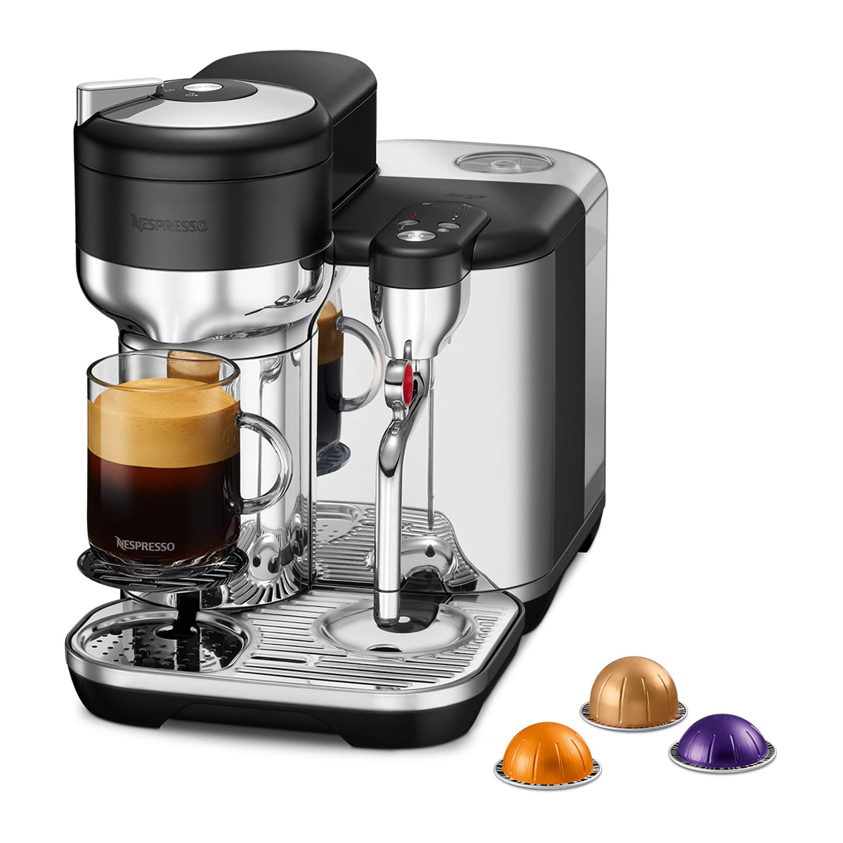 Sage Nespresso Vertuo Creatista – Machine à Café à Capsules avec Buse Vapeur Auto – Black Truffle – Neuve