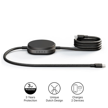 Zens Pro 2 Qi2 – Câble USB-C 140 W & Chargeur Sans Fil 15 W - Neuf