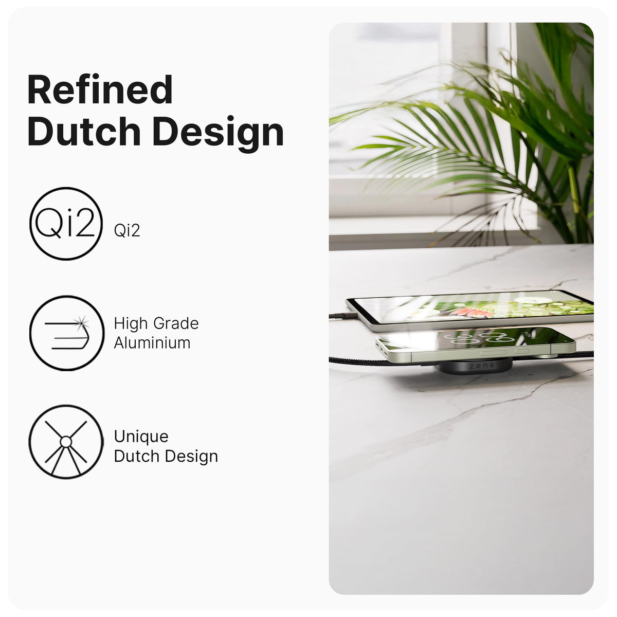 Zens Pro 2 Qi2 – Câble USB-C 140 W & Chargeur Sans Fil 15 W - Neuf