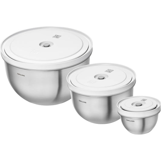 ZWILLING Fresh & Save BOWLS – Set 3 Bols Sous Vide Inox S/M/L avec Couvercles – Neuf